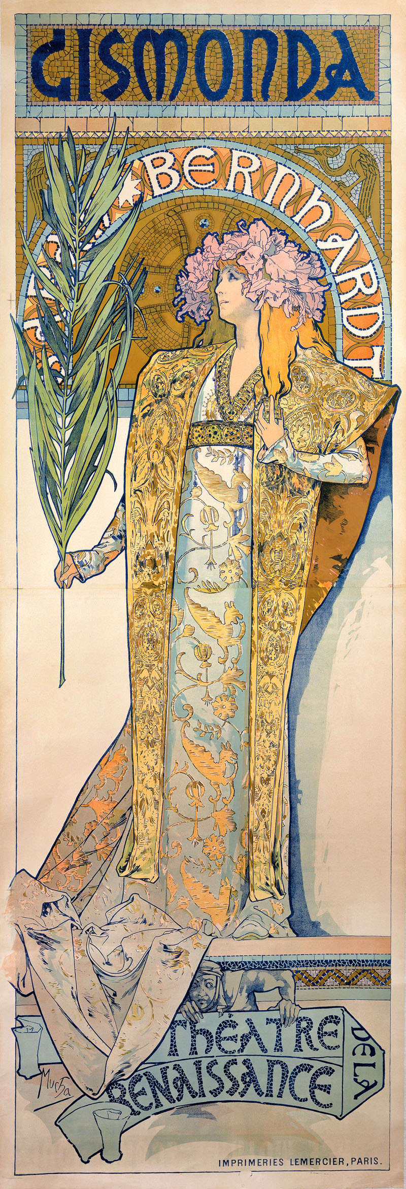 Alphonse Mucha, affiche Gismonda, 1894, pour Sarah Bernhardt au Théâtre de la Renaissance